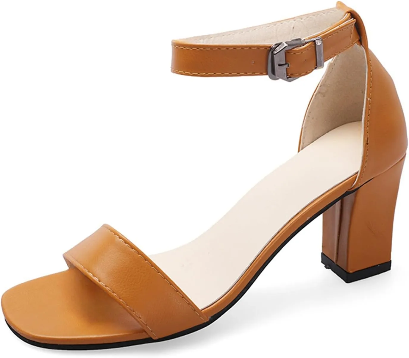 Women High Heels Sandal Open Toe Ankle Buckle Strap Dress Shoes Wedding Party Block Chunky Heel Pump Sandals