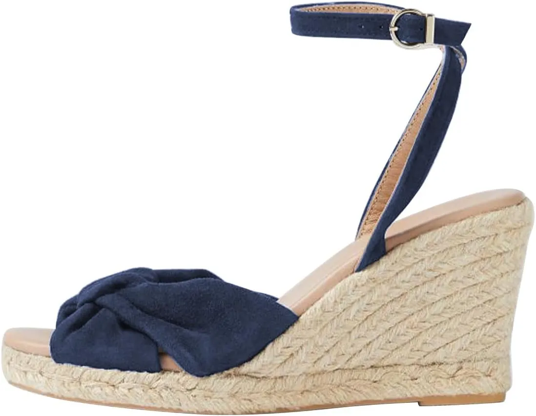Women Trendy Peep Toe Ankle Strap Buckle Espadrille Sandals Wedge High Heel Summer Vacation Daily Wear Casual Shoes Size 4-16 US