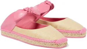 Women's Flat Mules Bow Sandals Leather Raffia Espadrilles Slip-On Casual Loafers Summer Beach Loafer Shoes