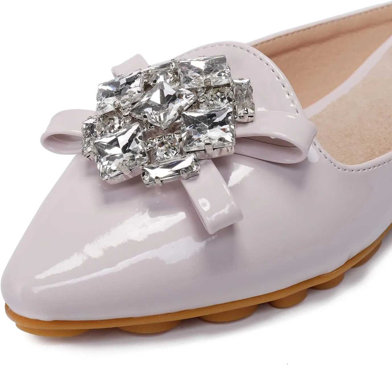 Women's Suede Leather Mules Mules for Woman Rhinestone Flats Comfortable Slip on Women Mule Shoe