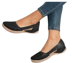 ZBYY Womens Cutout Sandals Summer Hollow Out Pumps Sandals Closed Toe Dress Wedge Sandals Breathable Walking Shoes